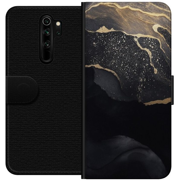 Xiaomi Redmi Note 8 Pro  Tegnebogsetui Sort guld abstrakt