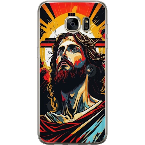 Samsung Galaxy S7 edge Läpinäkyvä kuori Jeesus ja Kortti -