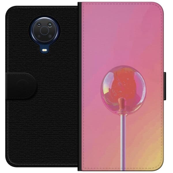 Kompatibel Tegnebogsetui til Nokia G20 Blank lyserød pinde mod blød pastelbaggrund pink