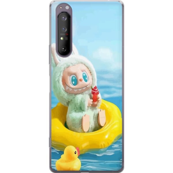 Sony Xperia 1 II Läpinäkyvä kuori Labubu Stripe Attack - Raidat kohtaavat hirviöt