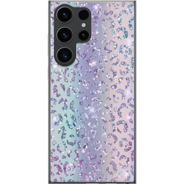 Samsung Galaxy S25 Ultra Genomskinligt Skal Glitter Leopard