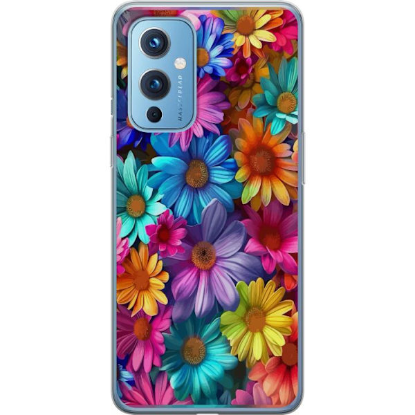 OnePlus 9 Genomskinligt Skal Gerbera Blommor Färgglad Dekor Blommotiv Populärt Heminredning Färg Rik Väggkonst Design