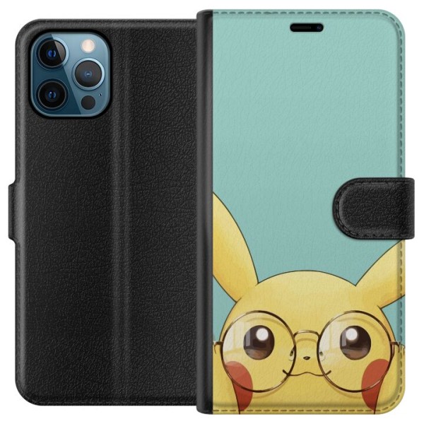 Apple iPhone 12 Pro Max Plånboksfodral Pikachu glasögon