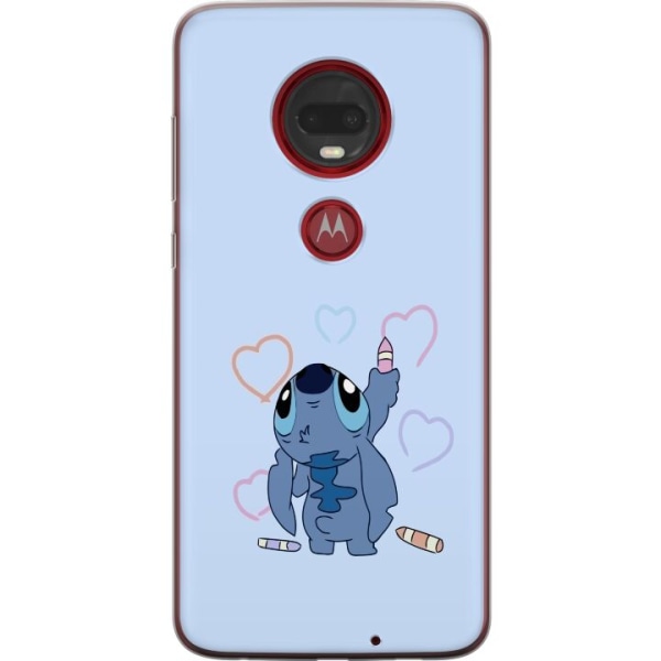 Motorola Moto G7 Plus Gjennomsiktig deksel Stitch Hjerter
