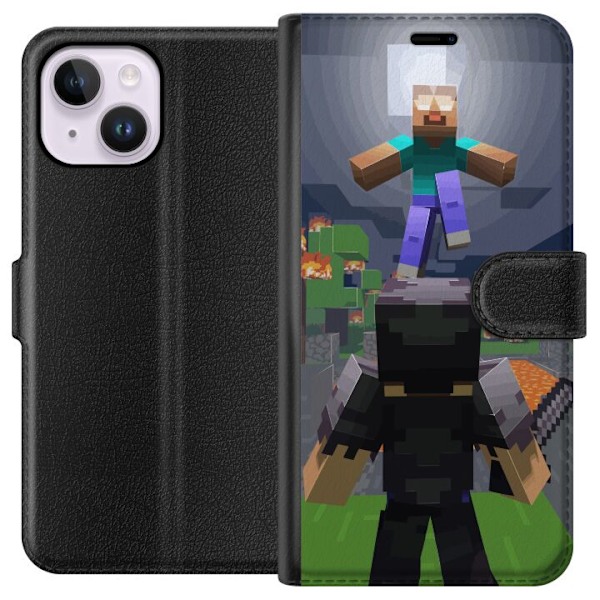 Apple iPhone 14 Plus Lompakkokotelo Minecraft