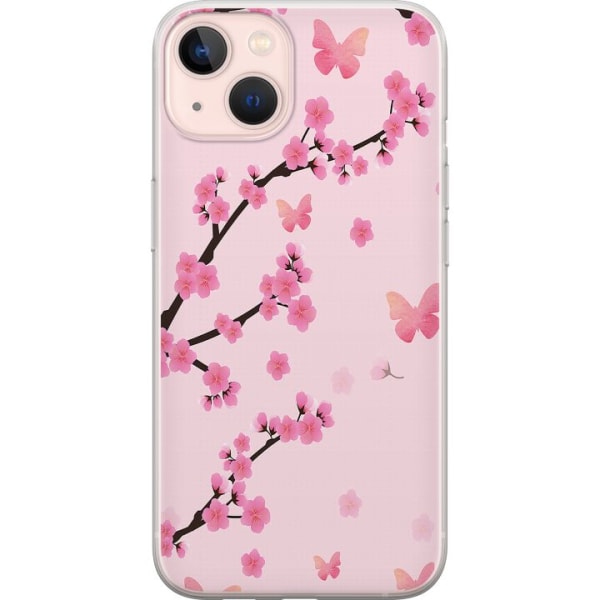 Apple iPhone 13 mini Gennemsigtig cover Blomster