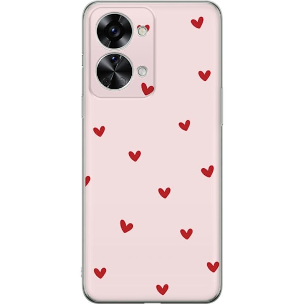 OnePlus Nord 2T Läpinäkyvä kuori Sydämet