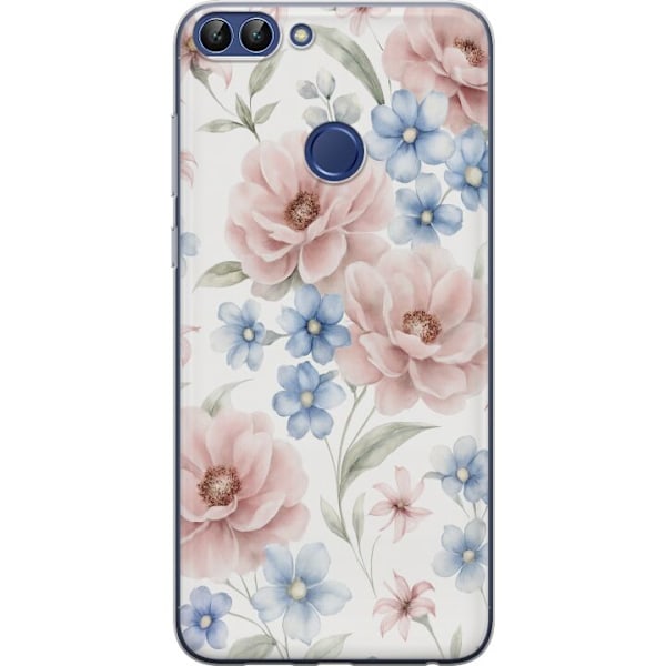 Huawei P smart Genomskinligt Skal Romantiska blommor