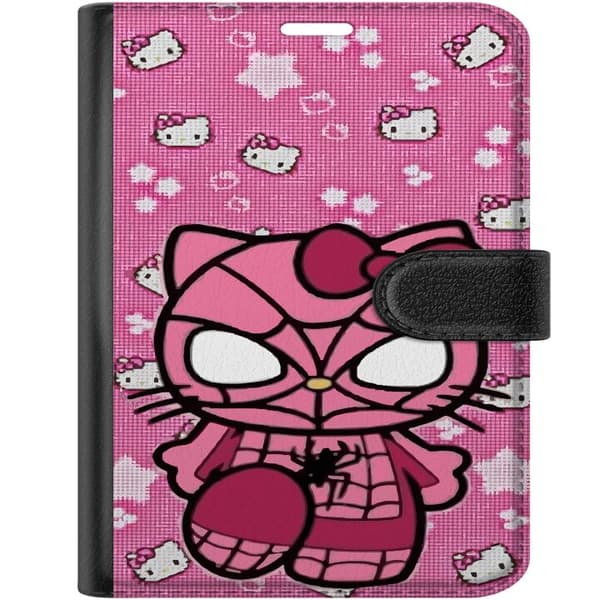 Kompatibelt Plånboksfodral till Apple iPhone Duo Rosa katt i spindeldräkt rosa