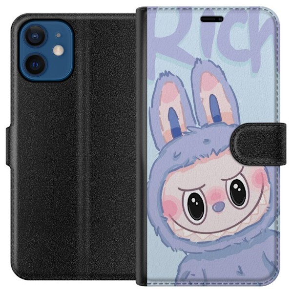 Apple iPhone 12 mini Tegnebogsetui Blå Kanin Labubu