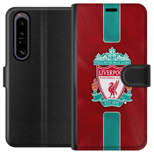 Sony Xperia 1 IV Tegnebogsetui Liverpool FC - Klassisk Fodboldstolthed i Rødt