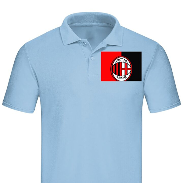Poloshirt til Voksen | Elegant Poloshirt AC Milan Lyseblå Lille