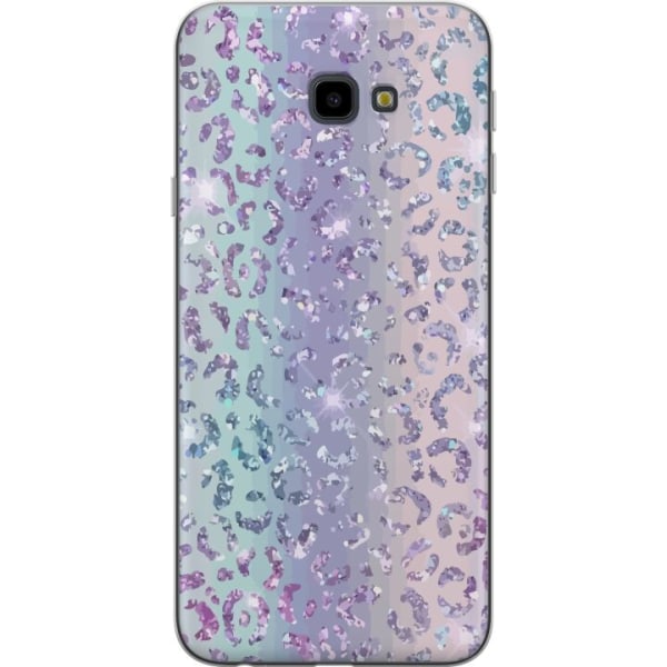 Samsung Galaxy J4+ Gennemsigtig cover Glitter Leopard