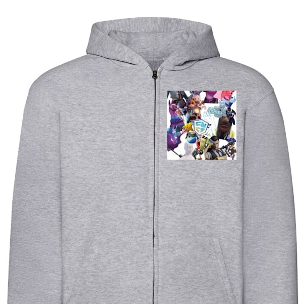 Zip-Hoodie | Huvtröja med Dragkedja för Vuxna Fortnite grå M