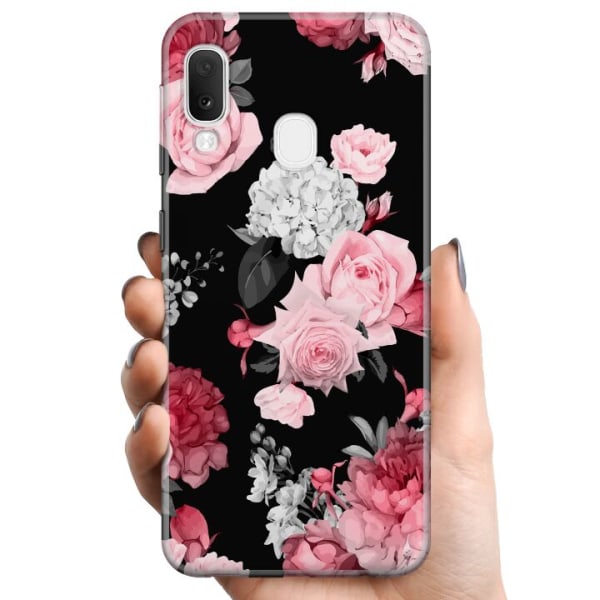 Samsung Galaxy A20e TPU Mobilcover Floral Blomst