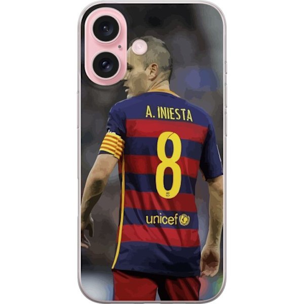 Apple iPhone 16 Läpinäkyvä kuori Andrés Iniesta (FC Barcel