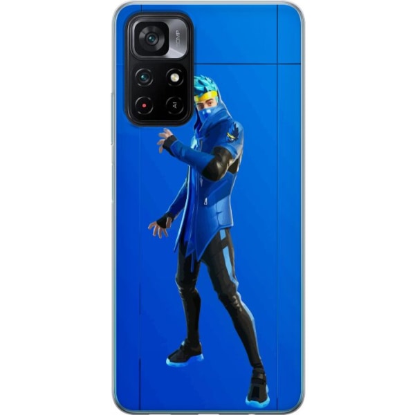 Xiaomi Poco M4 Pro 5G Gennemsigtig cover Fortnite - Ninja Blue