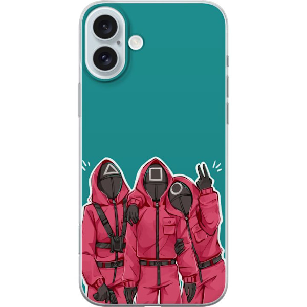 Apple iPhone 16 Plus Läpinäkyvä kuori Squid Game Hahmot Graafinen Suunnittelu Sarjakuvasarjan Hahmot Suosittu TV-Teema Aasialainen Tyyli Jännittä