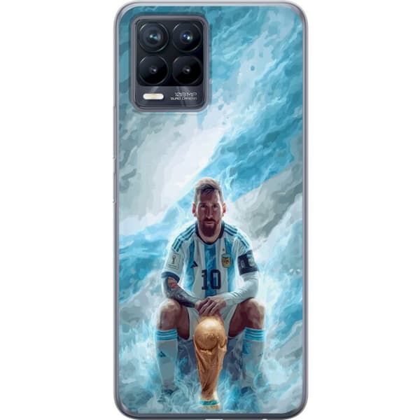 Kompatibelt Mobildeksel til Realme 8 Lionel Messi Världsmästare blå