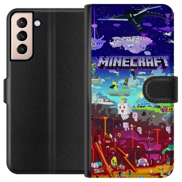 Kompatibelt Plånboksfodral till Samsung Galaxy S21 Minecraft