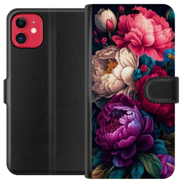 Kompatibel Tegnebogsetui til Apple iPhone 11 Färgglada blommor