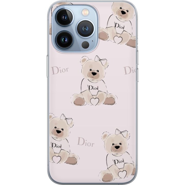 Apple iPhone 13 Pro Läpinäkyvä kuori Teddy Dior Vibes - ylellinen nalle muotityyliin