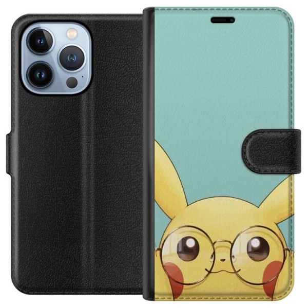 Apple iPhone 13 Pro Plånboksfodral Pikachu glasögon