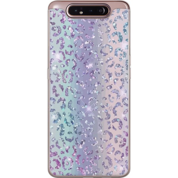 Samsung Galaxy A80 Gennemsigtig cover Glitter Leopard