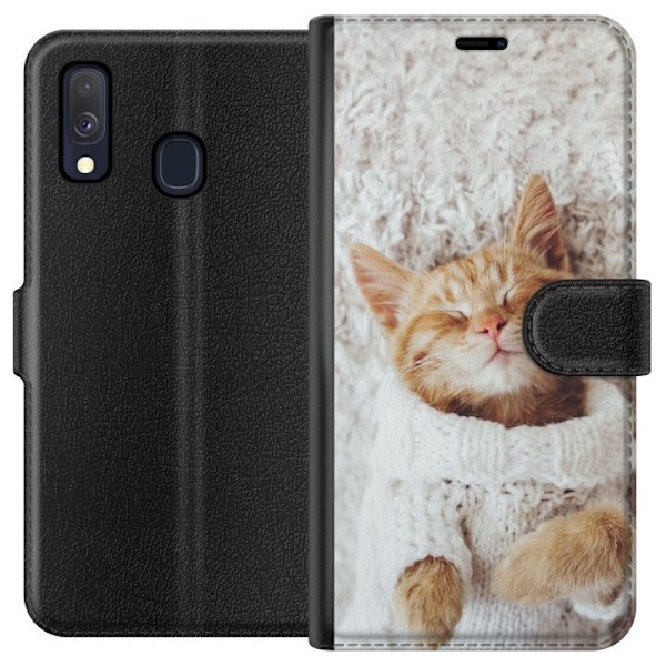 Samsung Galaxy A40 Lompakkokotelo Kissa