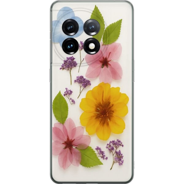 OnePlus 11 Gjennomsiktig deksel Pressede blomster