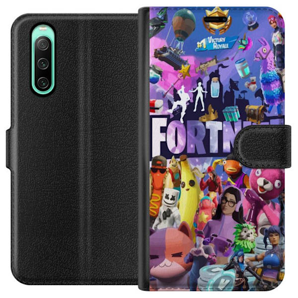 Sony Xperia 10 IV Lompakkokotelo Fortnite Hahmot Peliteema Ikonit Peli Suunnittelu Suosittu Taistelurojalainen Lapset Pelihahmojen Teema