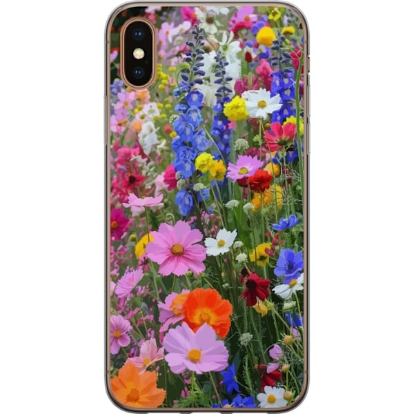 Apple iPhone XS Max Läpinäkyvä kuori Kukkakuvioinen mobiilikuori kesäisellä niityllä ja luontomaisemalla