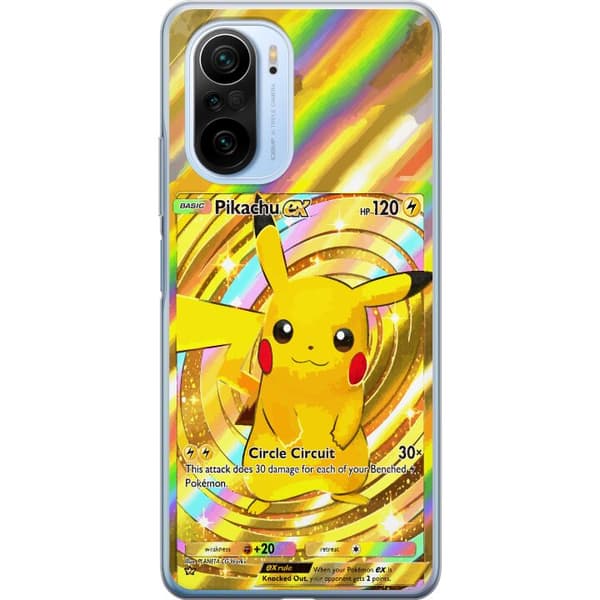 Kompatibelt Mobildeksel til Xiaomi Mi 11i Gullig Pikachu EX samlebilde med regnbueeffekter gull