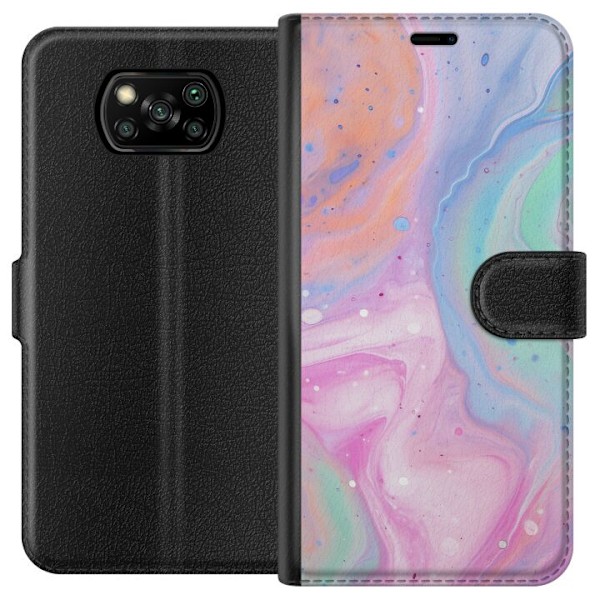 Xiaomi Poco X3 NFC Lompakkokotelo Pastellimarmori