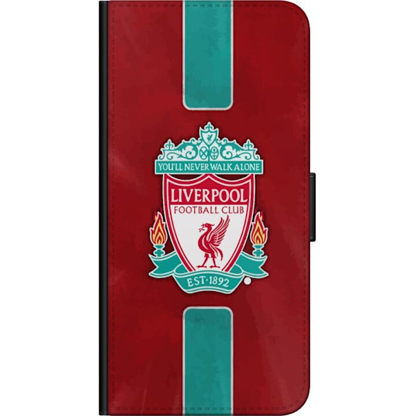 OnePlus 7T Tegnebogsetui Liverpool FC - Klassisk Fodboldstolthed i Rødt