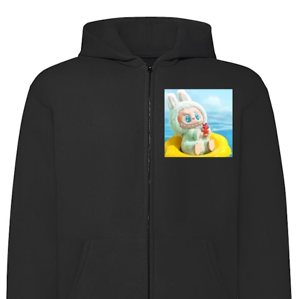 Zip-Hoodie för Barn | Huvtröja med Dragkedja Labubu Macaron Series svart one size
