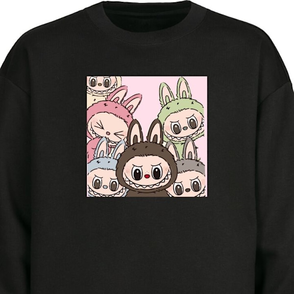 Sweatshirt for Barn | Myk og Klassisk Collegegenser Labubu Classics svart one size