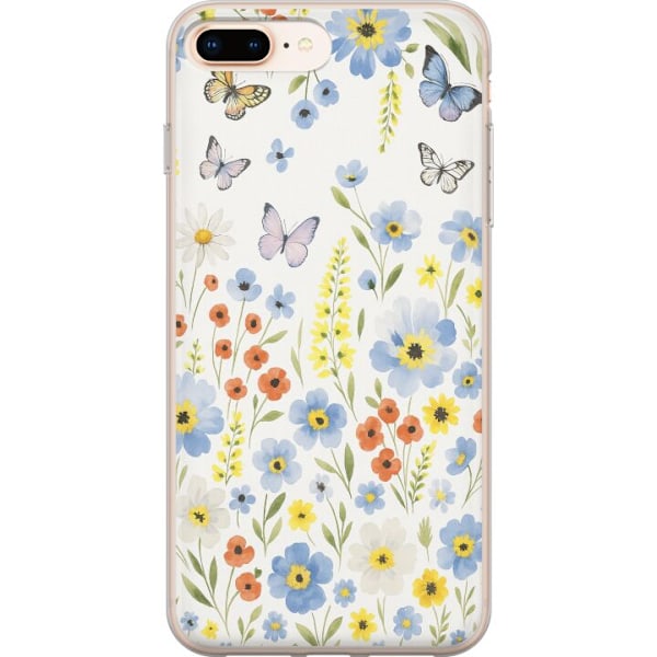 Apple iPhone 7 Plus Genomskinligt Skal Sommarblommor
