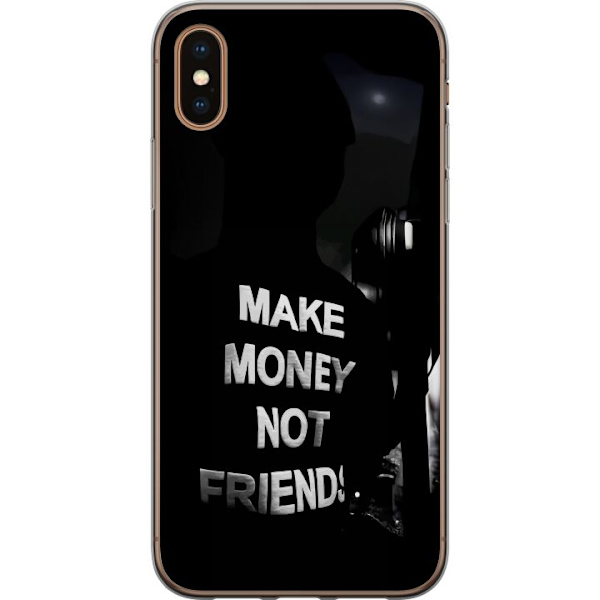 Apple iPhone XS Läpinäkyvä kuori Tee Rahaa Älä Ystäviä Lainaus Katumuoti Teksti Suunnittelu Trendi Raha Elämäntapa Graafinen Kaupunkimuoti
