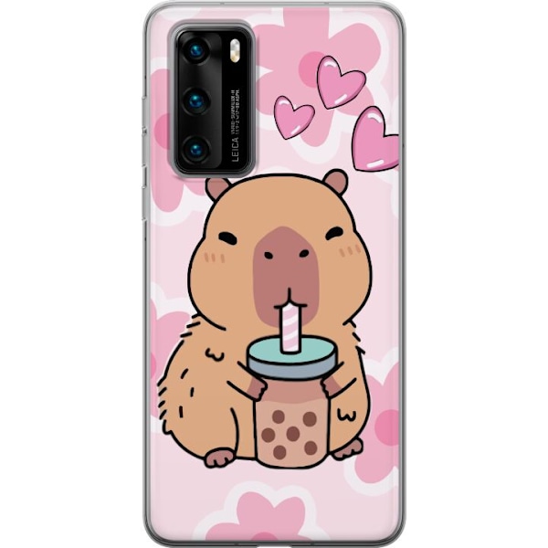 Huawei P40 Gjennomsiktig deksel Kawaii Capybara Hjerteanime St