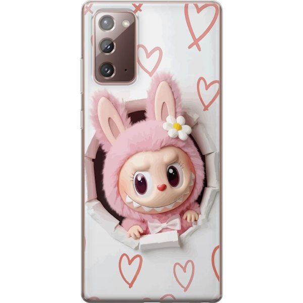 Samsung Galaxy Note20 Läpinäkyvä kuori Labubu Sydän Taustakuva Pop Mart Rakkausteema Hahmodesign Suosittu Motiivi Keräilytaideteossarja