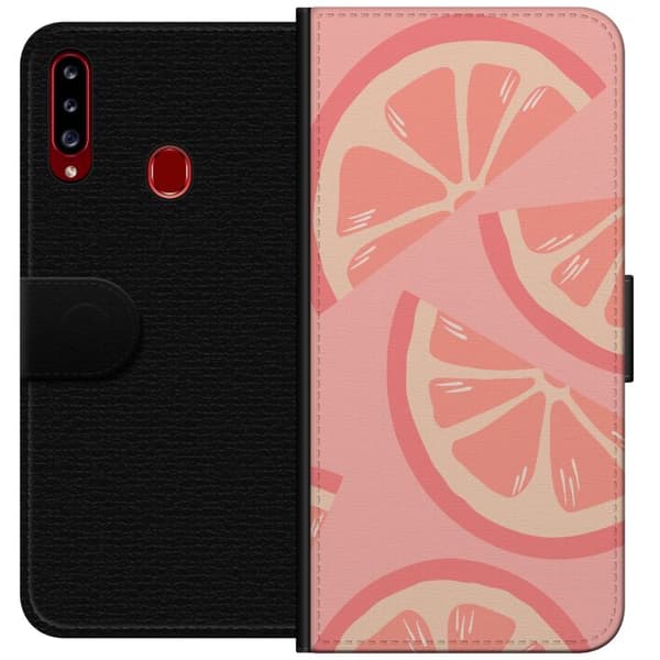 Kompatibelt Plånboksfodral till Samsung Galaxy A20s Pink Lemonade