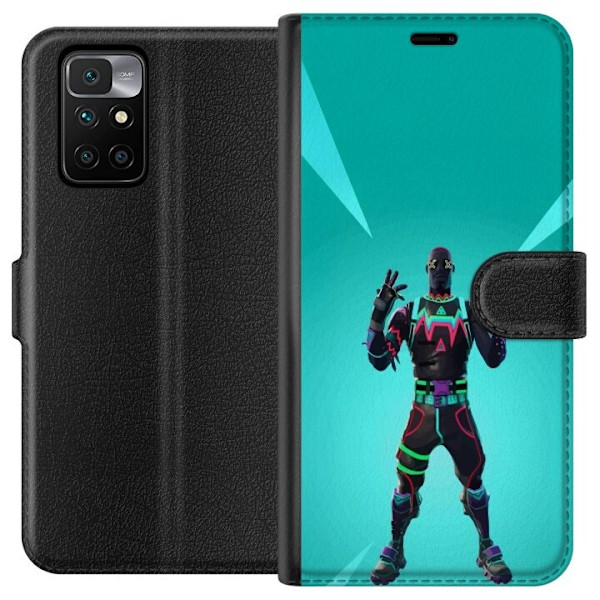 Xiaomi Redmi 10 Tegnebogsetui sort ridder fortnite