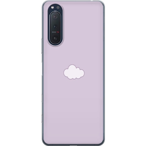Sony Xperia 5 II Genomskinligt Skal Lila Moln – minimalistiskt moln på lila bakgrund