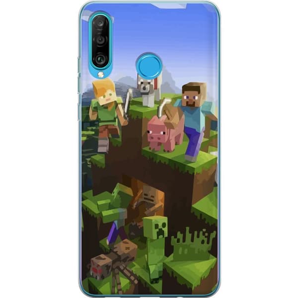 Kompatibelt Mobilskal till Huawei P30 lite MineCraft