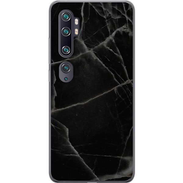Xiaomi Mi Note 10 Gennemsigtig cover Sort marmor