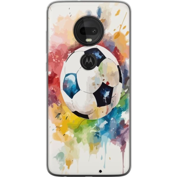 Motorola Moto G7 Genomskinligt Skal Fotboll