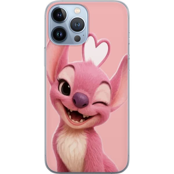 Kompatibelt Mobildeksel til Apple iPhone 13 Pro Max Engel rosa figur blinker leken design med hjerte glede kjærlighet og myk sjarmerende stil