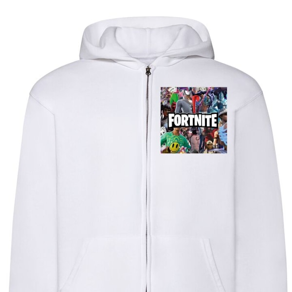 Zip-Hoodie | Huvtröja med Dragkedja för Vuxna Fortnite vit L