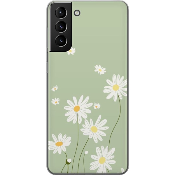 Samsung Galaxy S21+ 5G Genomskinligt Skal Prästkragar – blommigt mönster i svensk sommarstil